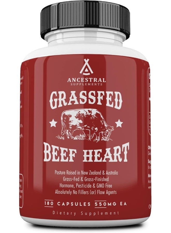 Ancestral Supplements Desiccated Natural CoQ10 Grass Fed Beef Heart 180 Capsules - Image 1
