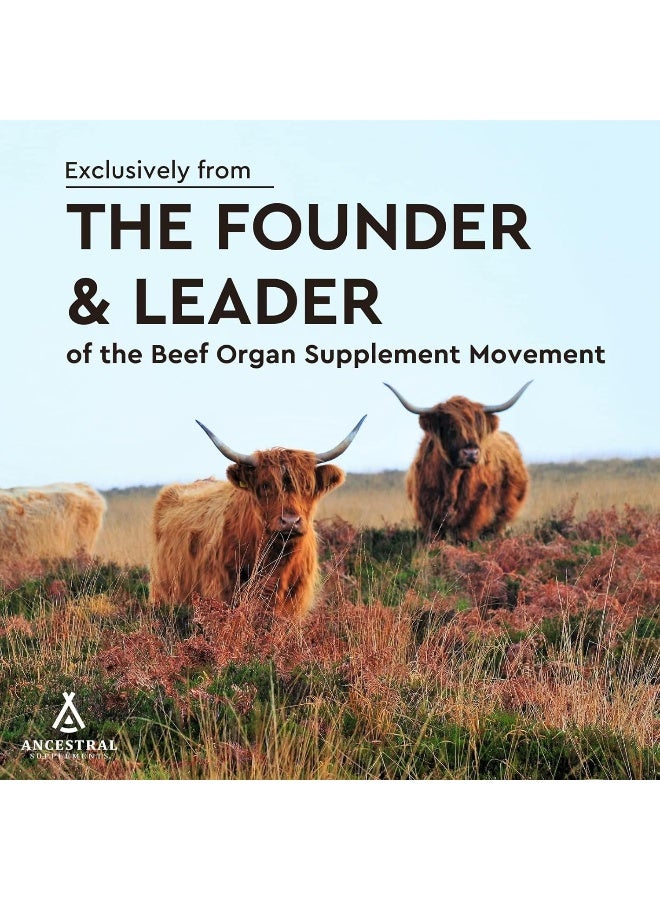 Ancestral Supplements Desiccated Natural CoQ10 Grass Fed Beef Heart 180 Capsules - Image 3