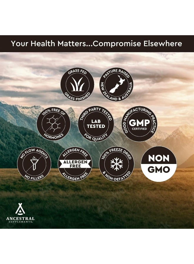 Ancestral Supplements Desiccated Natural CoQ10 Grass Fed Beef Heart 180 Capsules - Image 5