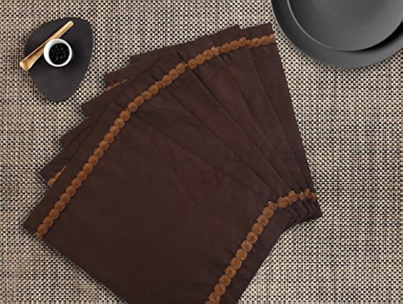 Dekor World Circular Brown Place Mat Set of 6 Pcs - Image 3