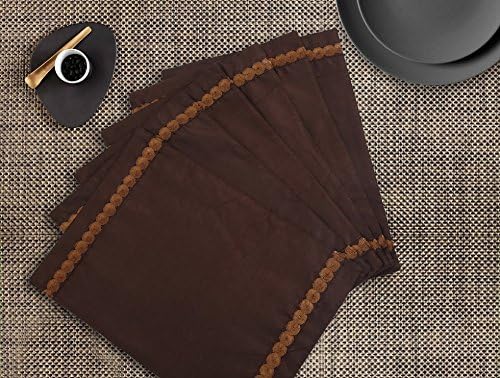 Dekor World Circular Brown Place Mat Set of 6 Pcs - Image 2