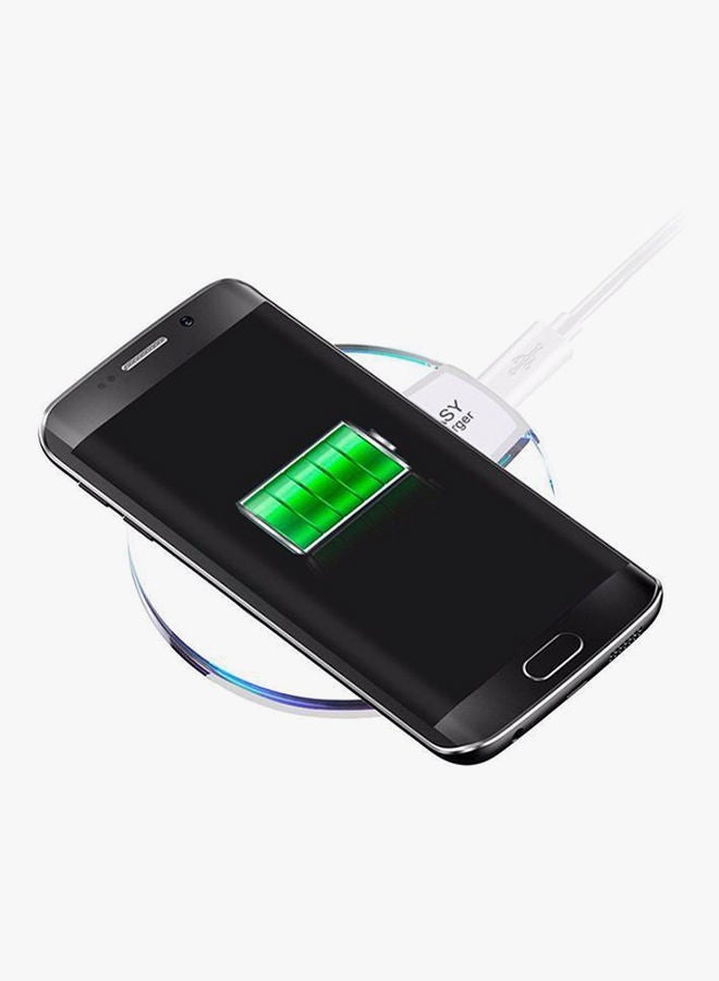 NIBEMINENT Crystal Wireless Charger For iPhone, Samsung White  - Image 2