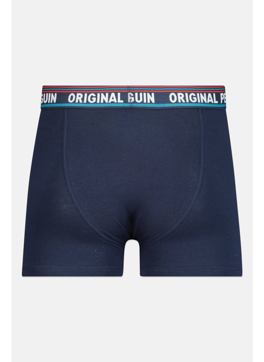 Original Penguin Men 3 Pieces Brand Logo Trunks, Navy/Red  - Image 4