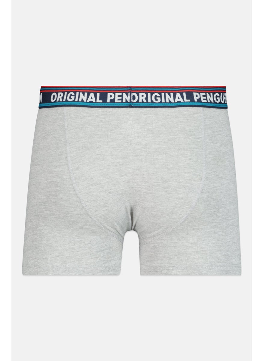 Original Penguin Men 3 Pieces Brand Logo Trunks, Navy/Red  - Image 3