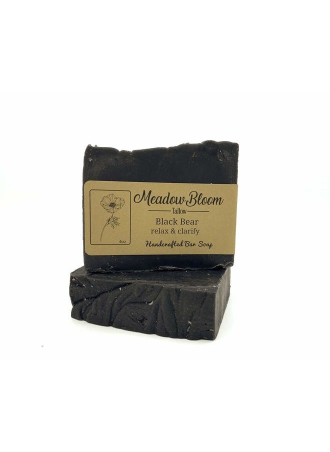 Curls Meadow Bloom Tallow Bar Soap - Charcoal 2 Pack - Made with All Natural 100% Grass Fed Tallow Handmade Soap Bar - Great for Face or Body Soap  - Image 1