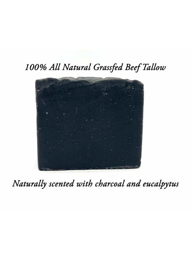 Curls Meadow Bloom Tallow Bar Soap - Charcoal 2 Pack - Made with All Natural 100% Grass Fed Tallow Handmade Soap Bar - Great for Face or Body Soap  - Image 2