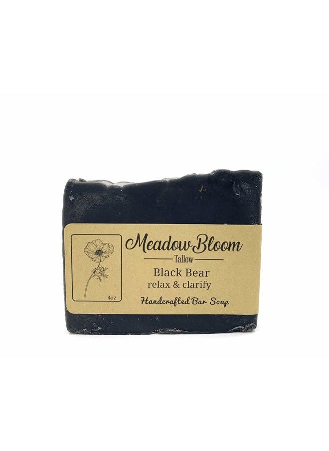 Curls Meadow Bloom Tallow Bar Soap - Charcoal 2 Pack - Made with All Natural 100% Grass Fed Tallow Handmade Soap Bar - Great for Face or Body Soap  - Image 3