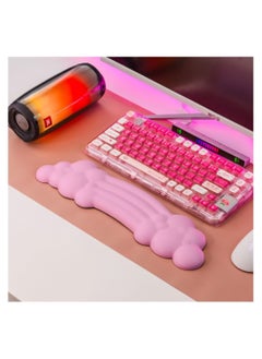 PIWIJOY Cloud Pad Keyboard Wrist Rest Soft Memory Foam -Pink  - Image 3