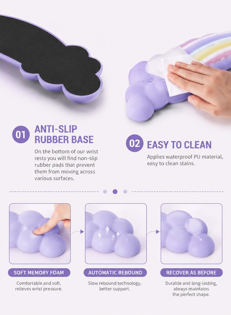 PIWIJOY مسند معصم لوحة مفاتيح Cloud Pad من الإسفنج الذكي الناعم - وردي - Image 5
