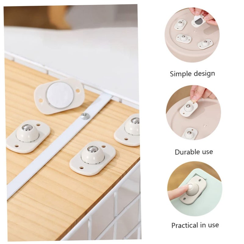 16 Pcs Stainless Steel Ball Swivel Caster Wheels For Storage Cases Easy Installation Smooth Rolling - Image 3