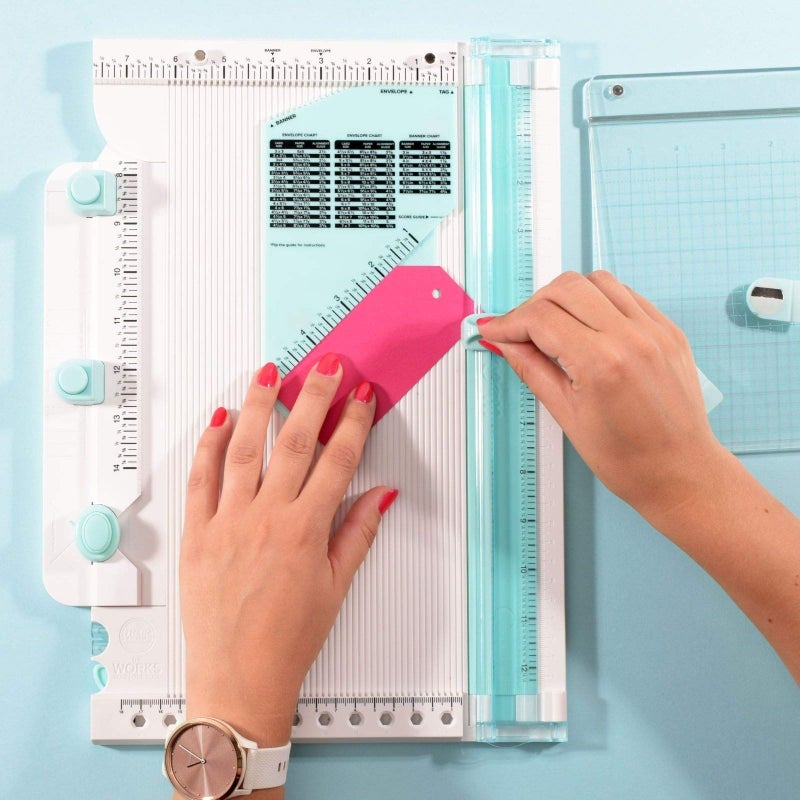 We R Memory Keepers, All in One Scrapbooking Tool, Contains Trimmer, Scoring Tool, Bone Folder, Banner Maker, Enveloper Maker, Scoring Board, Corner Rounder, Hole Punch and More, Uses V3 Side Blade - Image 2