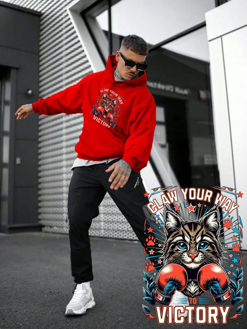 دوغ فش Women, Men Sweatshirt Oversize Road to Victory Printed Bold Red Lover Sweatshirt