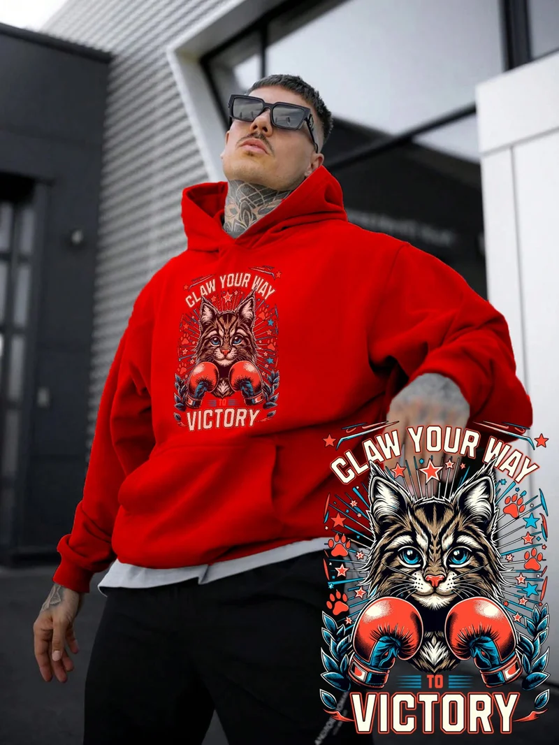 دوغ فش Women, Men Sweatshirt Oversize Road to Victory Printed Bold Red Lover Sweatshirt