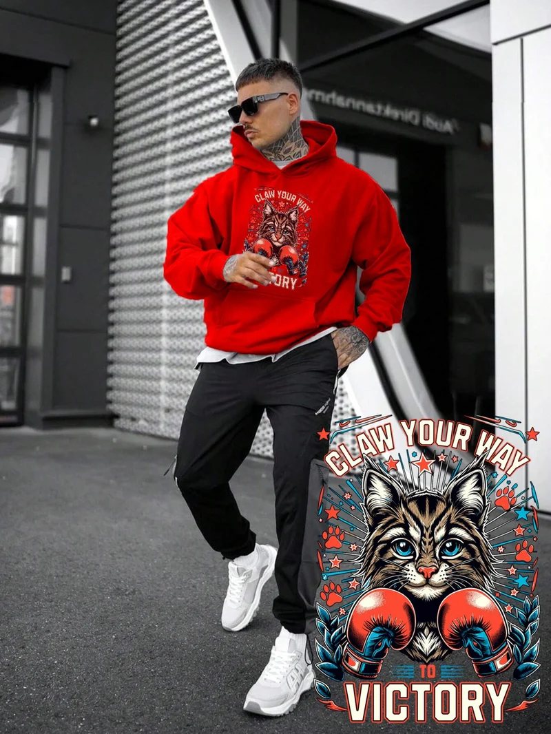 دوغ فش Women, Men Sweatshirt Oversize Road to Victory Printed Bold Red Lover Sweatshirt