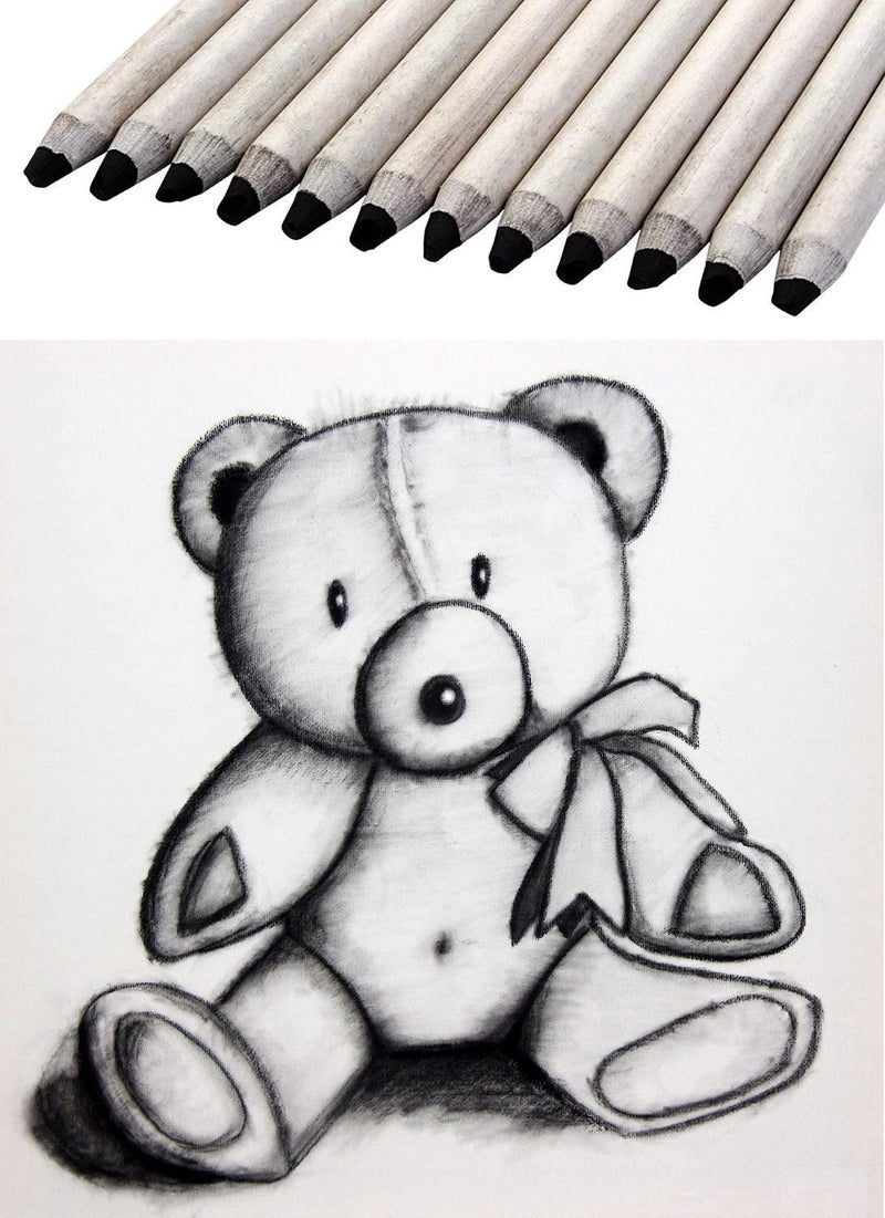 Like-It 12Pcs Professional Soft Medium Pastel Pencil Wood Black Tints Pastel Charcoal Pencils For Drawing School Art Supplies - Image 2