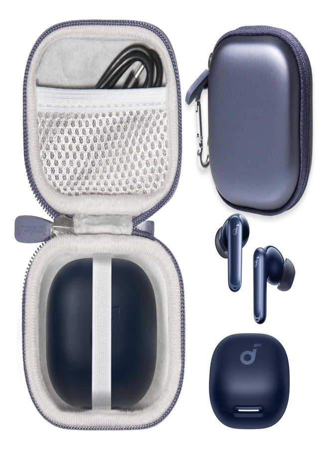 CaseSack حافظة CaseSack لسماعات Soundcore P40i من Anker، سماعات أذن لاسلكية بإلغاء الضوضاء (زرقاء) - Image 1