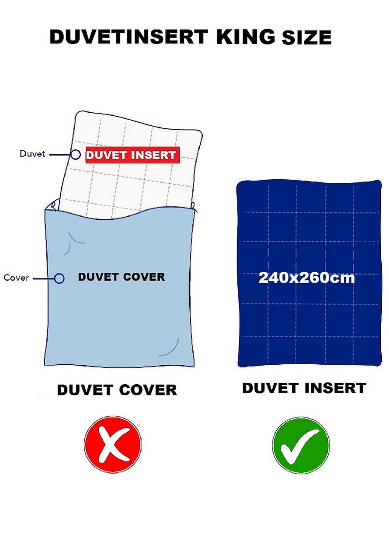 Solid Microfibre Duvet Fillers Microfiber White 240x260cm - Image 2