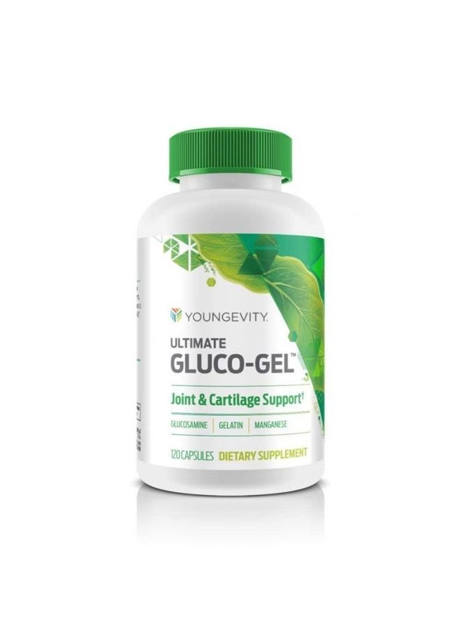 youngevity Ultimate Gluco-Gel -for Joints, Tendons, Bones & Cartilage | Contains Glucosamine, Gelatin & Manganese | 120 Capsules | 1 Bottle  - Image 1
