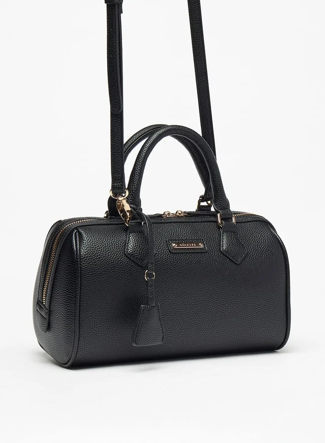 Celeste Textured Duffel Bag with Detachable Strap and Zip Closure