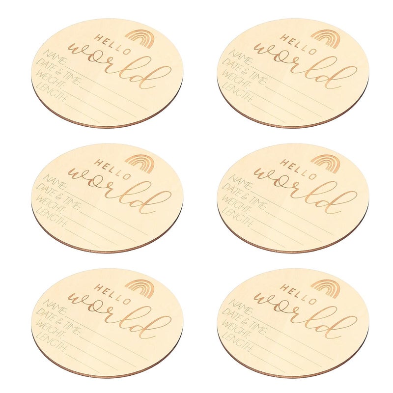 Birch Wood Baby Monthly Photo Cards Set Of 6 For Newborn Growth Milestone Markers - Image 1