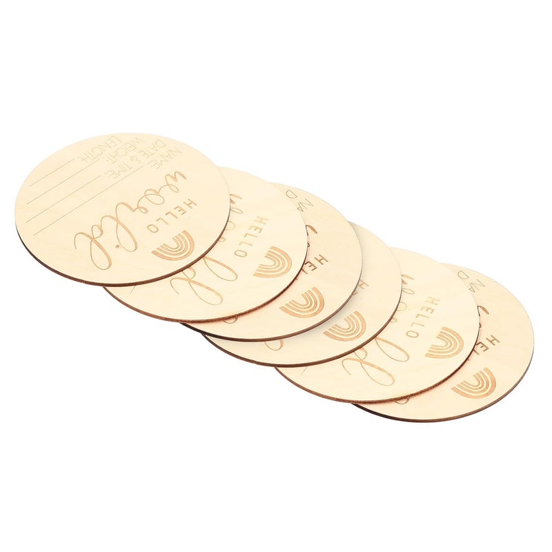 Birch Wood Baby Monthly Photo Cards Set Of 6 For Newborn Growth Milestone Markers - Image 5