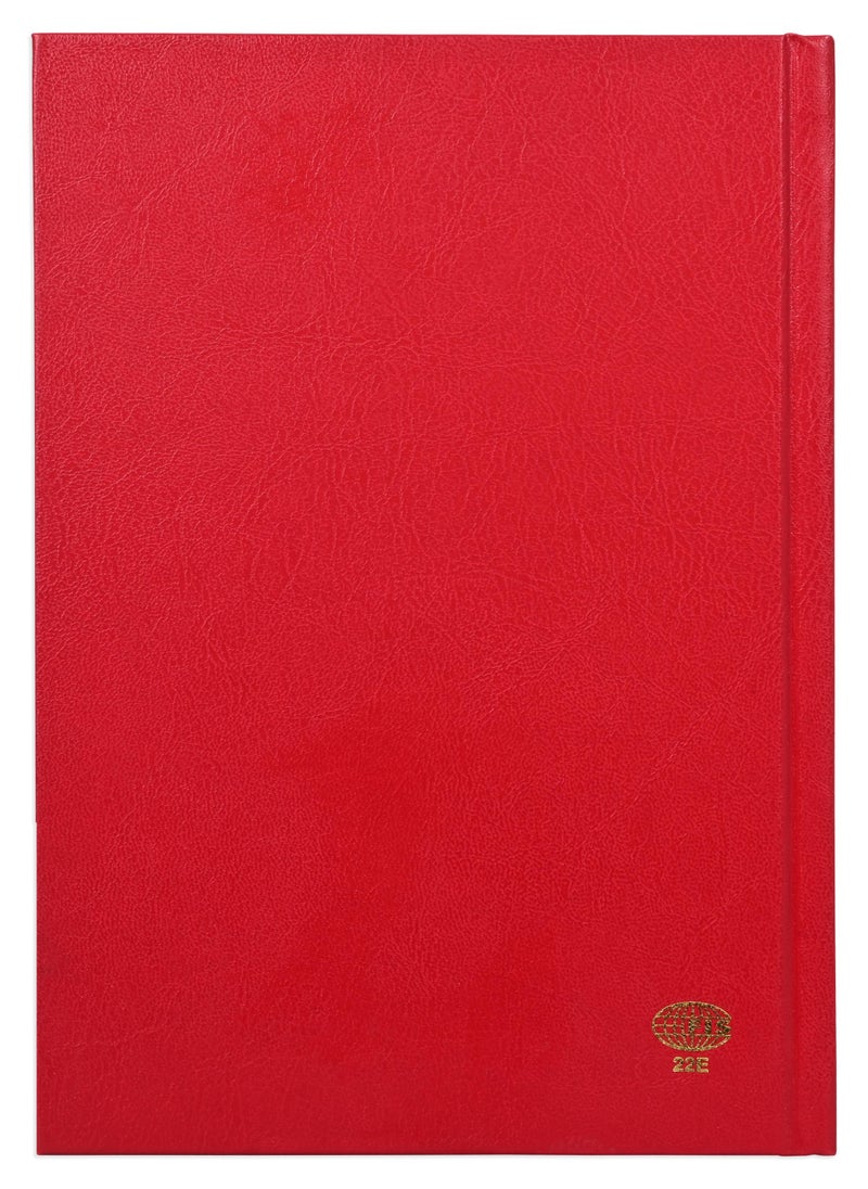 FIS Fis 2025 A5 Diary,Gold Corners,English Vinyl 1Side Padded Red -FSDI22E25RE  - Image 5