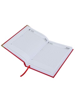 FIS Fis 2025 A5 Diary,Gold Corners,English Vinyl 1Side Padded Red -FSDI22E25RE  - Image 2