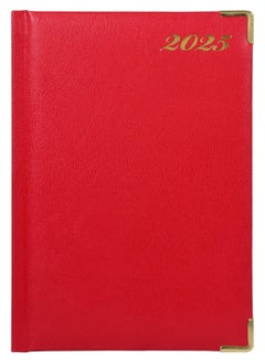 FIS Fis 2025 A5 Diary,Gold Corners,English Vinyl 1Side Padded Red -FSDI22E25RE  - Image 1