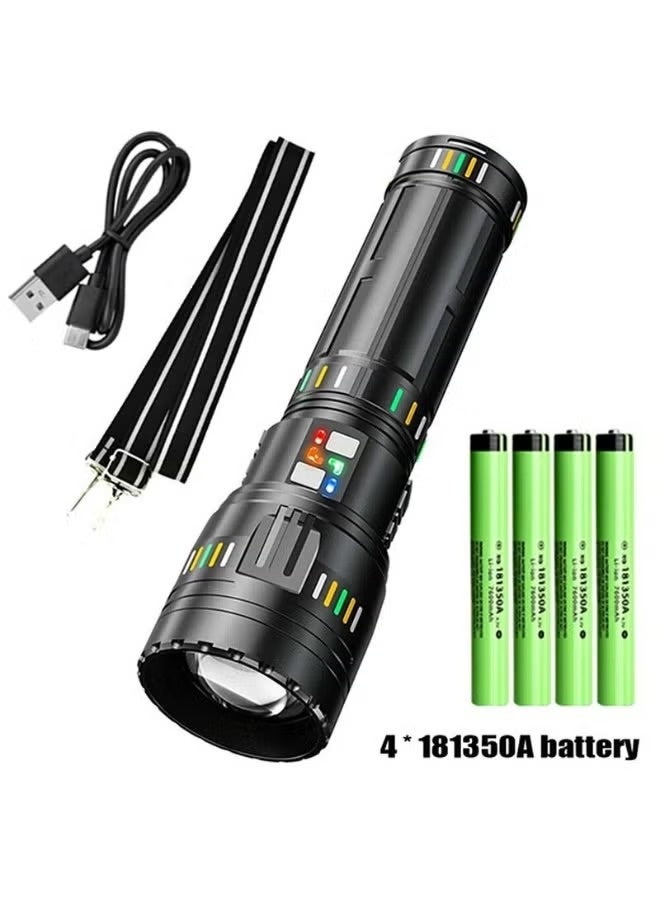 YEMAO YM-G600 Ultra Bright 100W Rechargeable Flashlight 🔦 | GT60 LED Long-Range Torch up to 1500m | Telescopic Zoom Focus | High Lumens Searchlight for Camping, Hiking, Security, and Outdoor Adventures - Image 1
