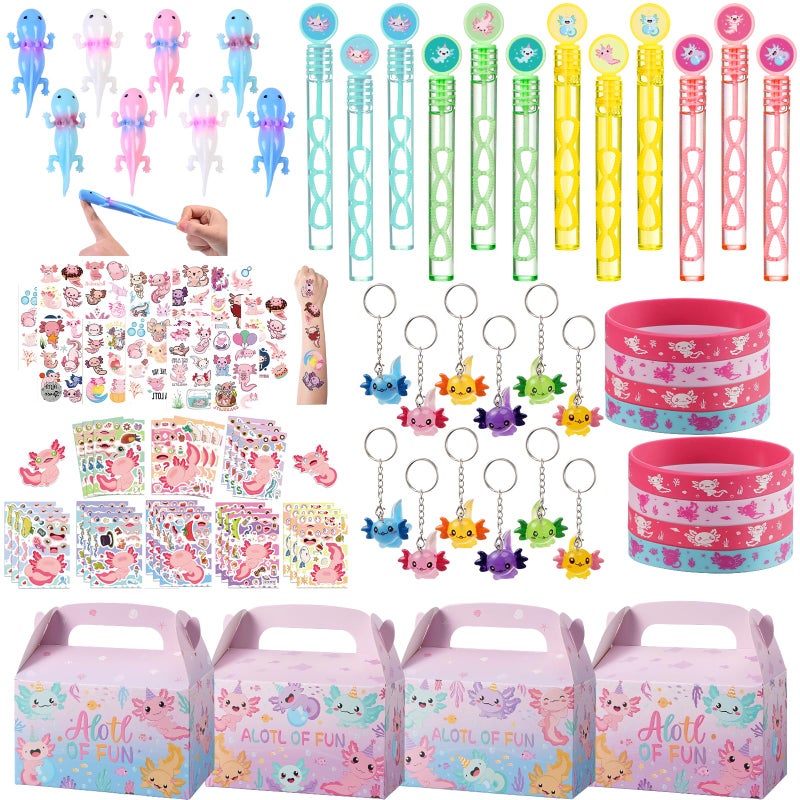 Vanblue Axolotl Party Favors Themed Birthday Party Decoration Goodie Bags Stuffers Pink Axolotl Birthday Supplies Gift for Kids Treat Gift Bags Stuffers Pinata Filler Classroom Rewards - Image 3