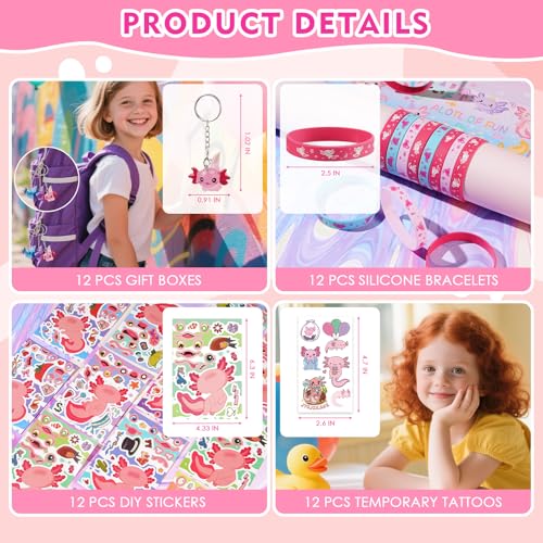Vanblue Axolotl Party Favors Themed Birthday Party Decoration Goodie Bags Stuffers Pink Axolotl Birthday Supplies Gift for Kids Treat Gift Bags Stuffers Pinata Filler Classroom Rewards - Image 5