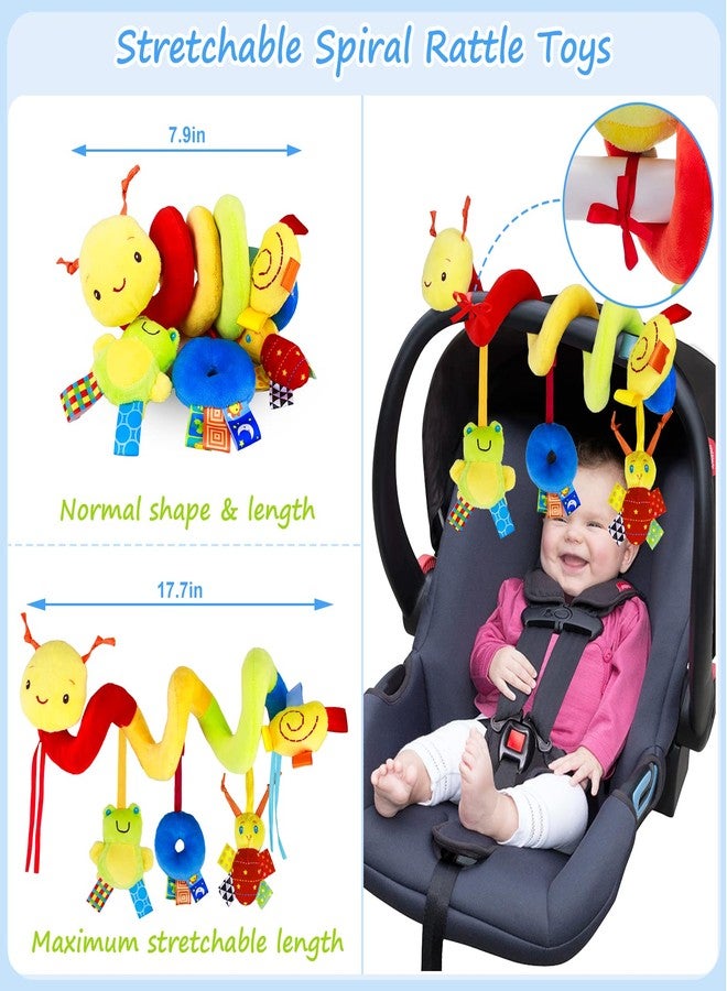FPVERA Baby Crib Hanging Rattles Toys - Infant Baby Worm Crib Bed Around Rattle Bell Cartoon Insect Spiral Hanging Toy with Ringing Bell for Infants Bed Stroller Car Seat Bar for Babies Boys and Girls - Image 5