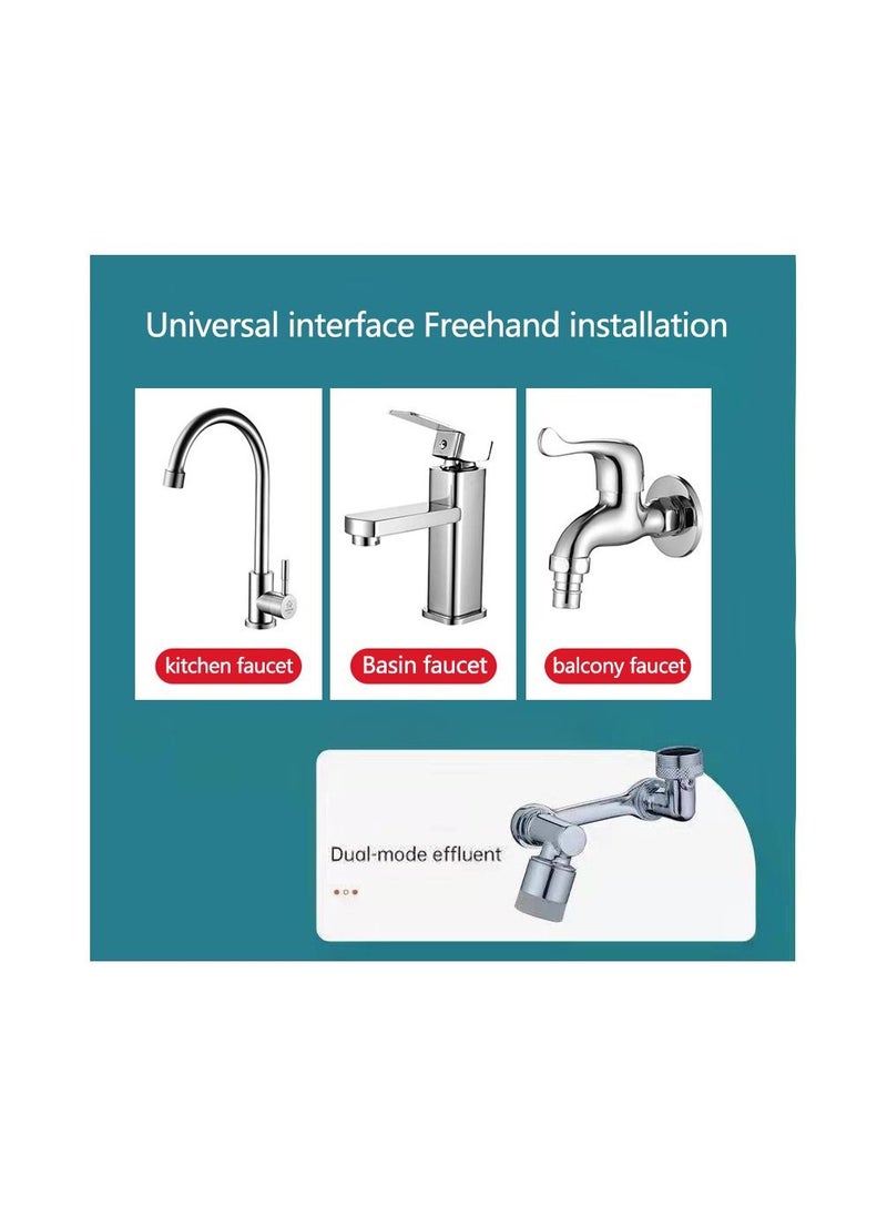 Generic - 1-Piece Robotic Arm 1800 Degree Rotating Universal Faucet, Double Adjustment Multi-function Faucet Extender, Splash-Proof Multi-Joint Faucet - Image 1