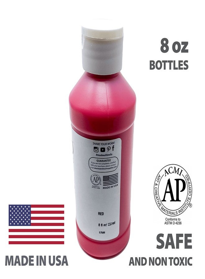 milo Kid's Washable Finger Paint Set of 8 Colors | 8 oz Bottles | Safe and Non-Toxic | Made in the USA | Art & Craft Paints for Kids, Toddlers, Pre School Supplies Painting Set for Children | Easy Pour and Squeeze Bottles - Image 4