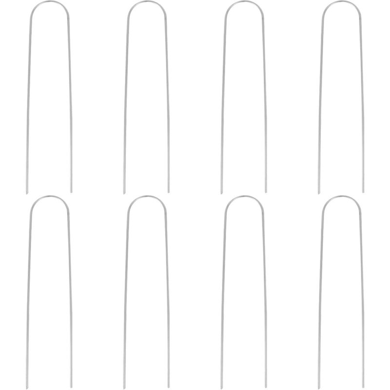 Metal U Shaped Garden Stakes 8pcs 10 Inch Landscape Staples for Weed Barrier Fabric and Tent Pegs - Image 2