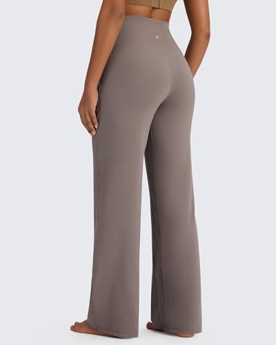 G4Free Wide Leg Yoga Pants Womens High Waist Loose Comfy Pants Dressy Casual Trouser with Pockets TaupeLPetite - Image 3