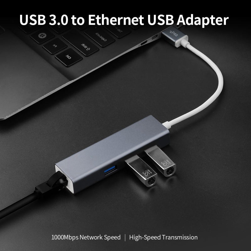 Ethernet Adapter: USB 3.0 High-speed Transmission Portable Plug And Play Alloy Shell Grey - Stable 10/100/1000Mbps Connection For Home Office Gaming File Downloading - Image 5