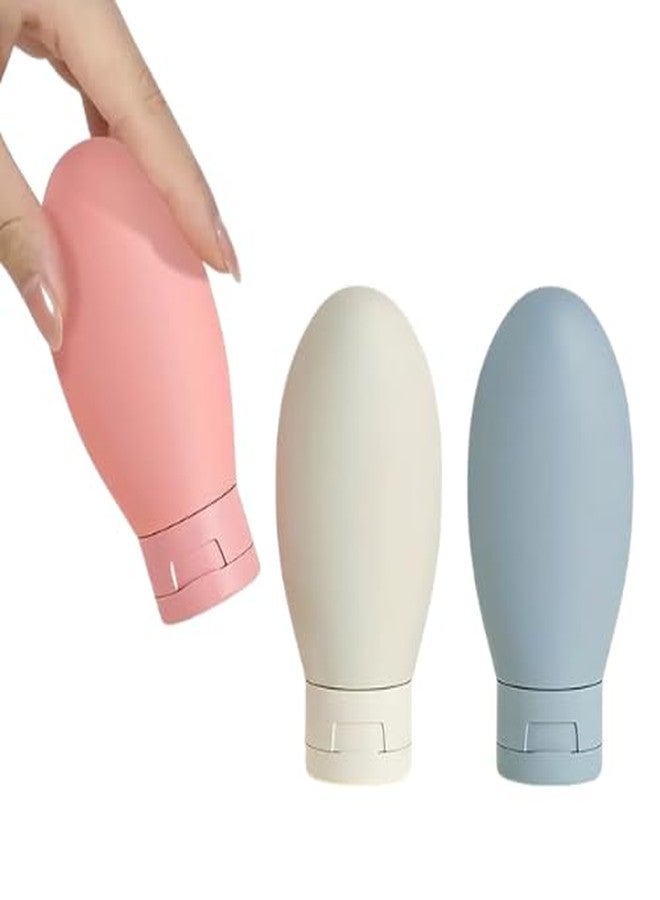 GOPIKRISHNA 3 Pcs Travel Empty Bottles Set, Small Refillable Squeeze Bottles Containers, 60ml/2inch Mini Portable Cosmetic Squeeze Containers Bottles For Liquid Shampoos - Image 1