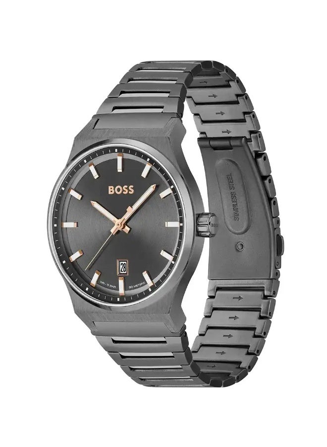 بوس ساعة هوجو بوس كاندور 1514078 للرجال – ستانلس ستيل، حركة كوارتز، ميناء رمادي، مقاومة للماء - Image 2