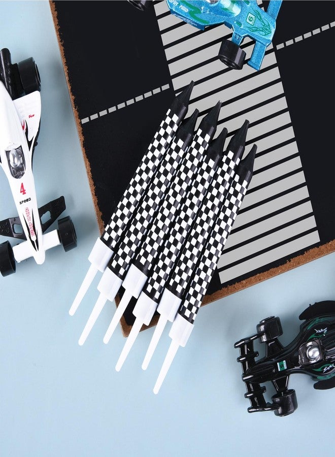 PHD CAKE 36 Pcs Racing Cars Themed Birthday Candles, Black and White Checkered Flag Candles, Kid's Party Decoration - Image 3