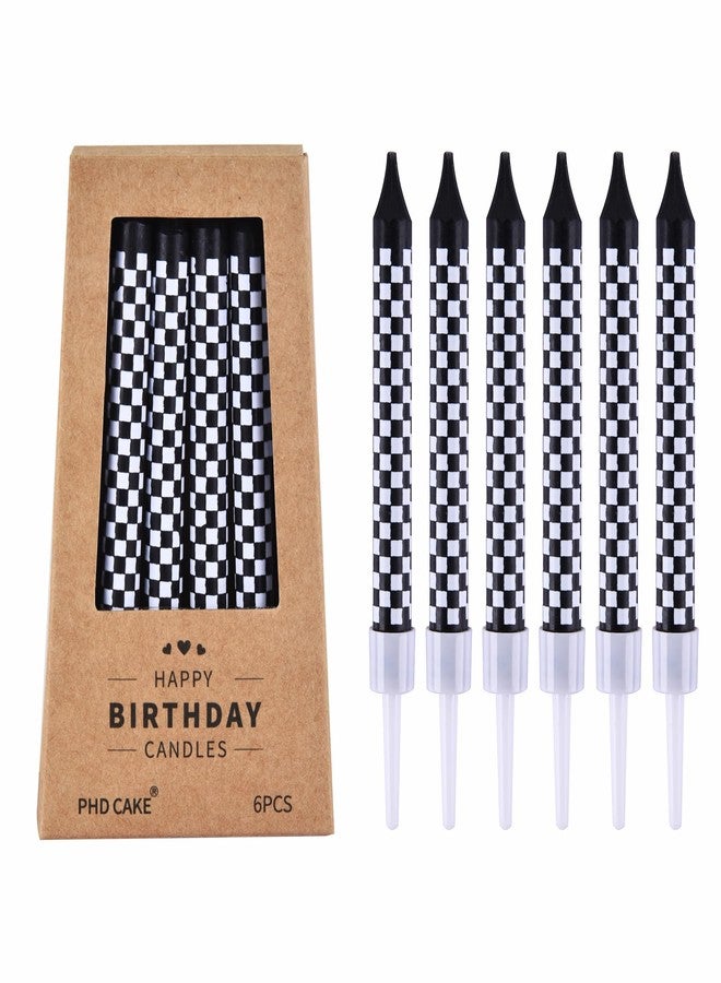 PHD CAKE 36 Pcs Racing Cars Themed Birthday Candles, Black and White Checkered Flag Candles, Kid's Party Decoration - Image 1