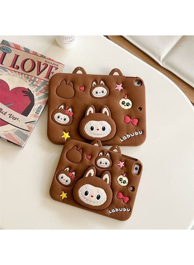 Labubu Kids Case for iPad Mini 6th/7th Generation – BPA-Free EVA Shockproof & Dustproof Shell with Detachable Strap, Built-in Handle/Stand & Pencil Holder, Brown - Image 5