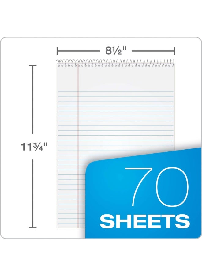 TOPS TOPS Docket Wire-Bound Writing Pad, 8-1/2" x 11-3/4", Blue Heavy-Duty Cover, Extra-Strong Back, White Paper, Legal Rule, 70 Sheets (99614) - Image 2