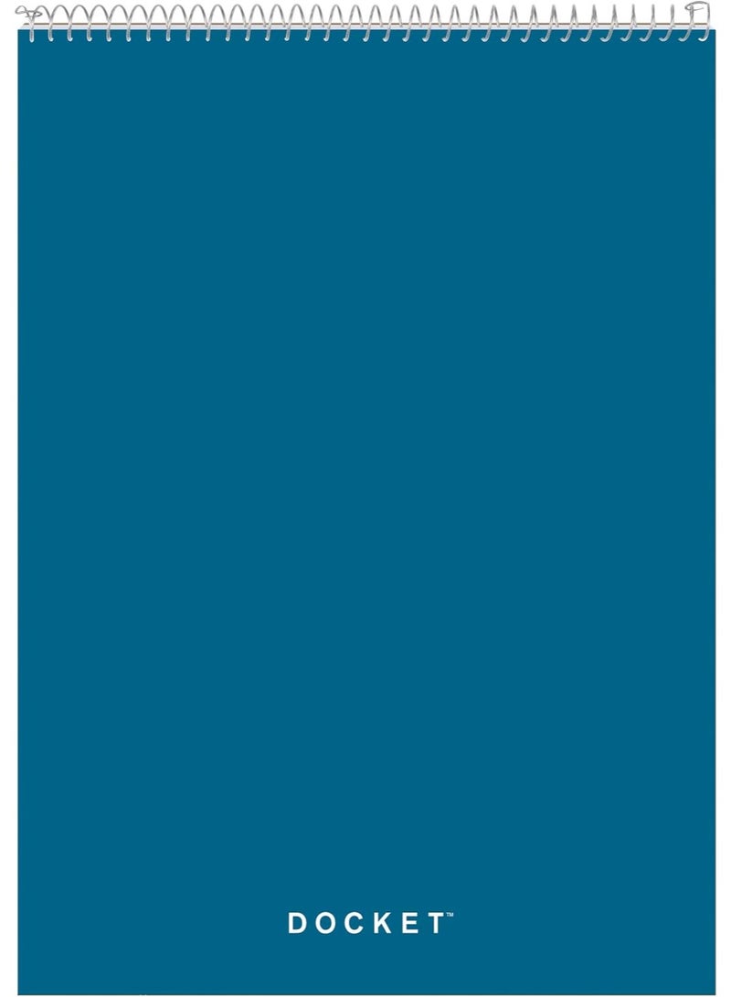 TOPS TOPS Docket Wire-Bound Writing Pad, 8-1/2" x 11-3/4", Blue Heavy-Duty Cover, Extra-Strong Back, White Paper, Legal Rule, 70 Sheets (99614) - Image 4