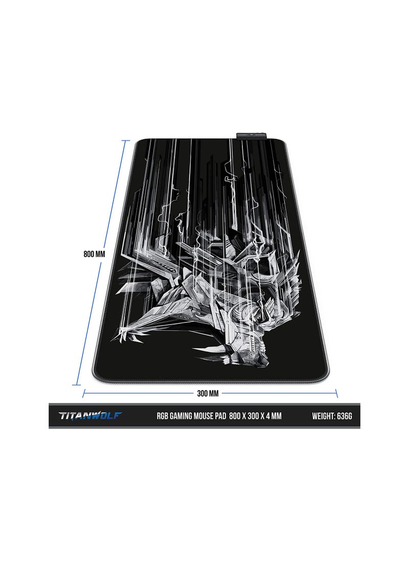 Generic - TITANWOLF Rubber Base R G B Gaming Mouse Pad (800 x 300mm, Multicolor) - Image 1