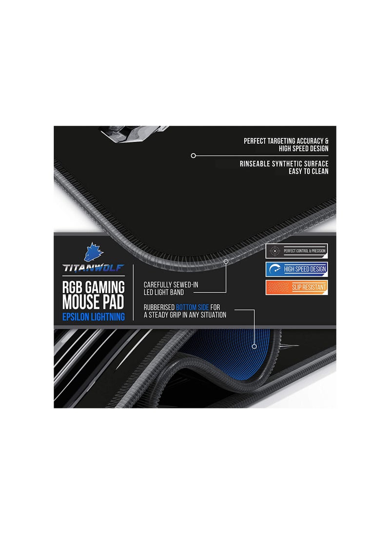 Generic - TITANWOLF Rubber Base R G B Gaming Mouse Pad (800 x 300mm, Multicolor) - Image 1