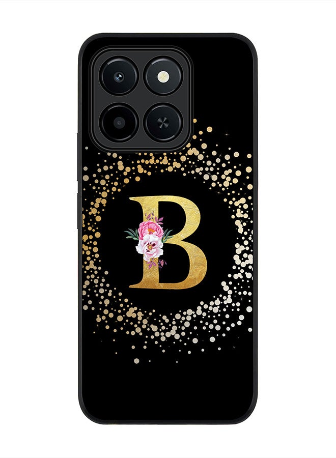 Stylizedd For Honor X6c Case,Slim fit Camera Protection, Shockproof Thin Phone cover  - Custom Monogram Floral - B ( Black )
