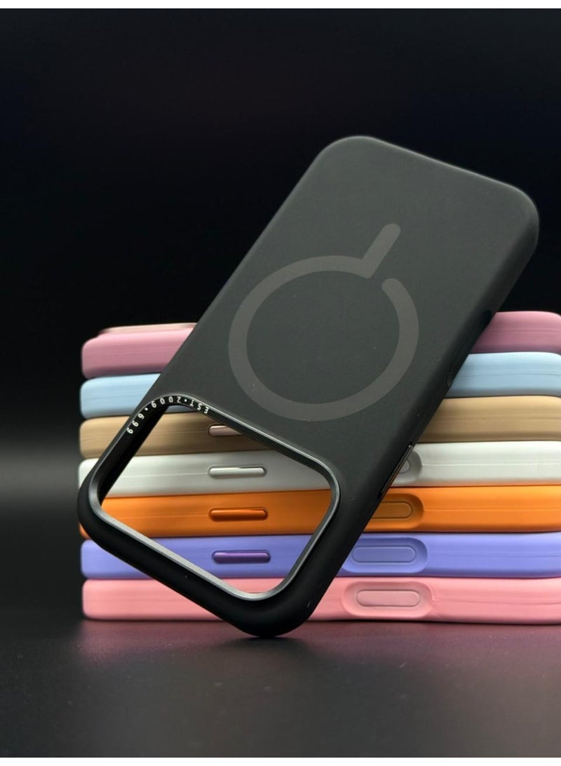 general Premium Silicone MagSafe Case for iPhone 17 Pro – Slim, Shockproof, Magnetic Wireless Charging Compatible Protective Cover (Black) - Image 1