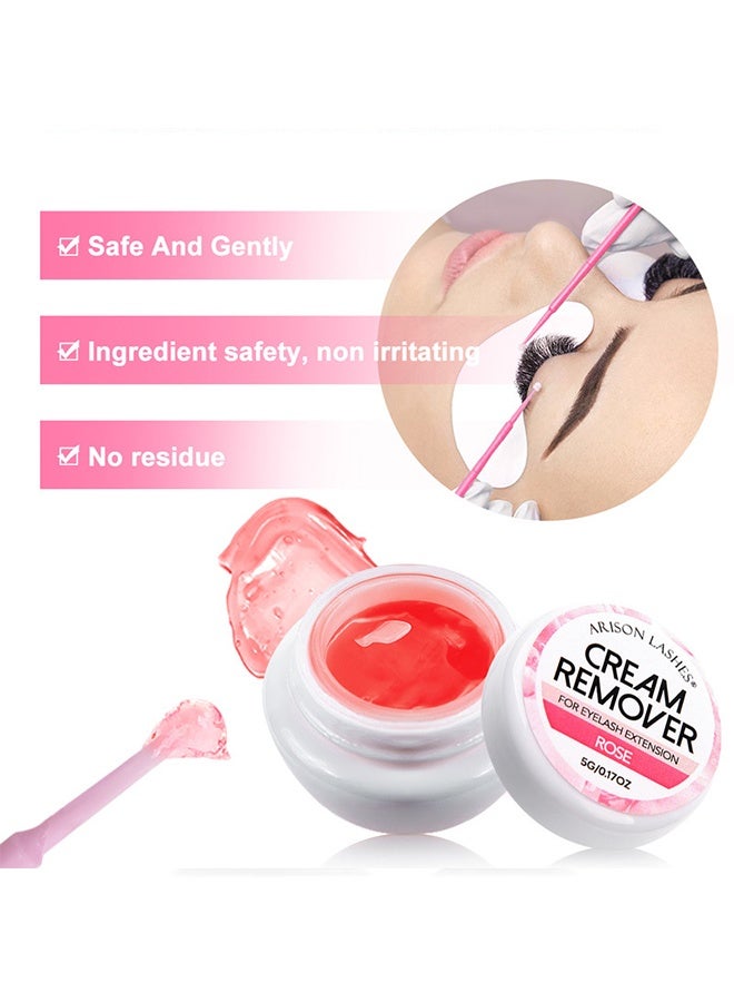 ARISON LASHES Eyelash Extension Remover Cream 5G, Lash Extension Remover Dissolves Powerful For Lash Extensions Lash Glue Remover Low Irritation For Sensitive Skin (Rose)-5g - Image 2