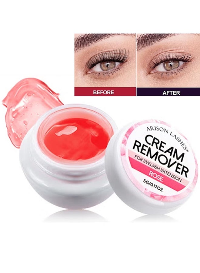 ARISON LASHES Eyelash Extension Remover Cream 5G, Lash Extension Remover Dissolves Powerful For Lash Extensions Lash Glue Remover Low Irritation For Sensitive Skin (Rose)-5g - Image 1